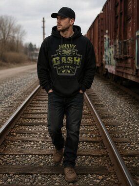 JOHNN CASH "WALK THE LINE " HOODIE (XL)
